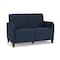 Lesro Siena Lounge Reception 2 Seat Tandem Seating No Center Arm, Walnut, RF Blueberry Upholstery SN2101 - alternate 1